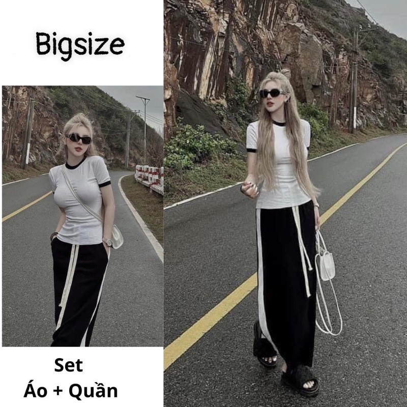 (SHOP TÁO ĐỎ BIGSIZE 50KG ĐẾN 90KG ) set set áo thun quần dài thoải mái