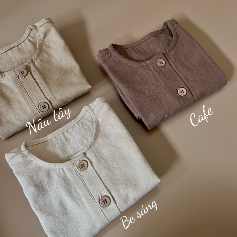 Bodysuit Cho Bé Dáng Lửng Tay Vát Chất Vải Thô Đũi Hàn Mềm Mát