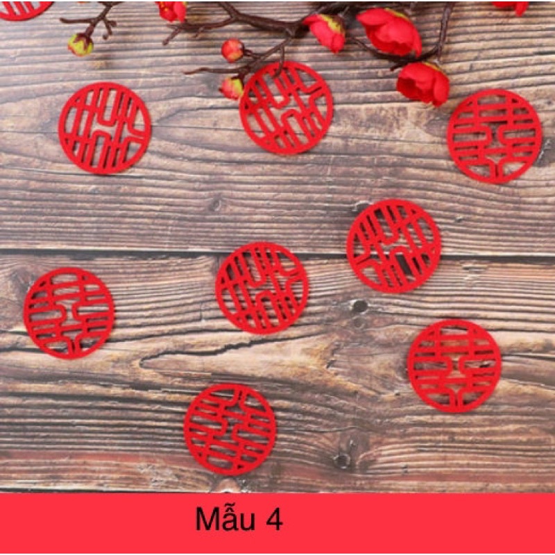 Chữ hỷ mini trang tri mâm ngũ quả đám cưới