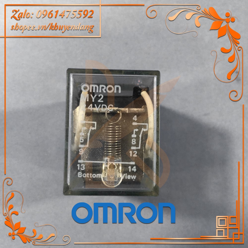 Rơ Le Trung Gian 8 Chân Dẹt Nhỏ OMRON MY2N 12V/24V/110V/240V  + Đế PYF08A