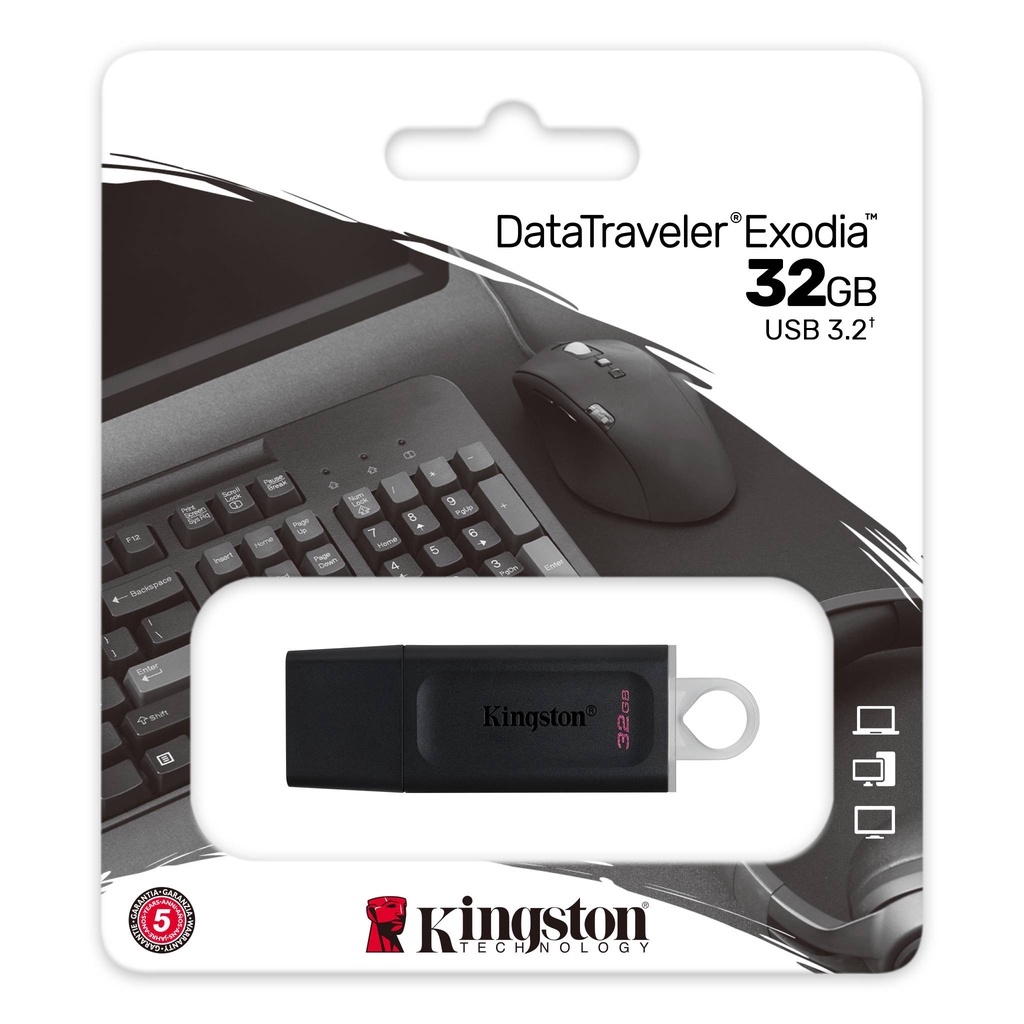 USB 32GB 3.0 3.1 3.2 Kingston DataTraveler Exodia DTX 32GB Có Nắp bảo vệ và móc khóa - Bảo Hành 5 Năm