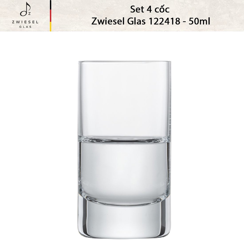 BỘ LY VODKA PHA LÊ ZWIESEL TAVARO 122418, 4 CHIẾC