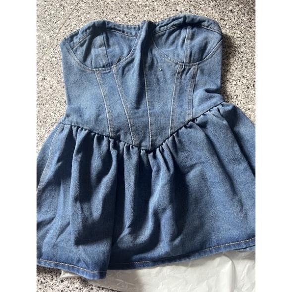 Áo Jean Xoè Cúp Ngực Có Lưng Chun Hàng Kèm Ảnh Thật CC023 (Hoả Tốc) | BigBuy360 - bigbuy360.vn