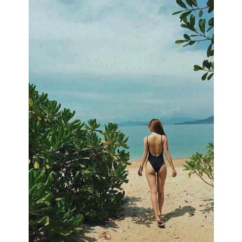 Bikini bodysuit, đồ bơi nữ 1 mảnh khoét mông hở lưng