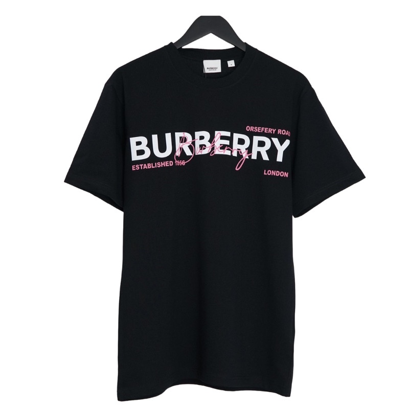 Áo thun Burberry Established cao cấp Áo BBR in chữ nam nữ mới nhất
