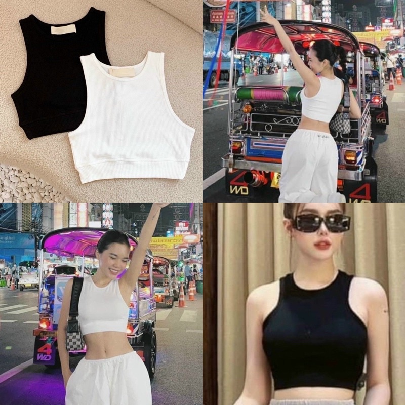 ÁO THUN SÁT NÁCH BO GẤU DÁNG NGẮN SEXY MS10289