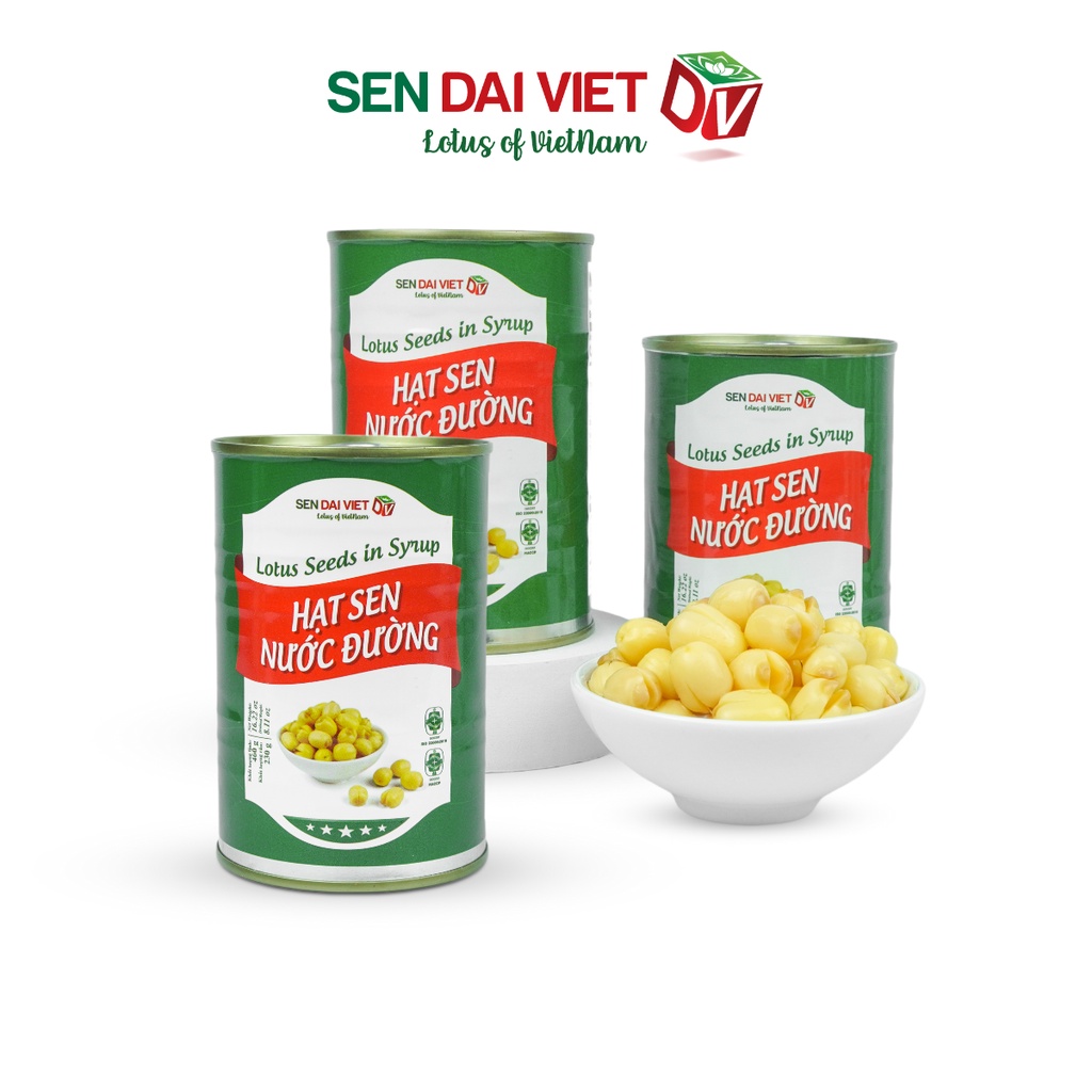 Hạt Sen Nước Đường- Hương Vị Thơm Ngon, Dễ Dàng Sử Dụng, Nguyên Liệu Pha Chế, ĐV- Sen Đại Việt- Lon 460g