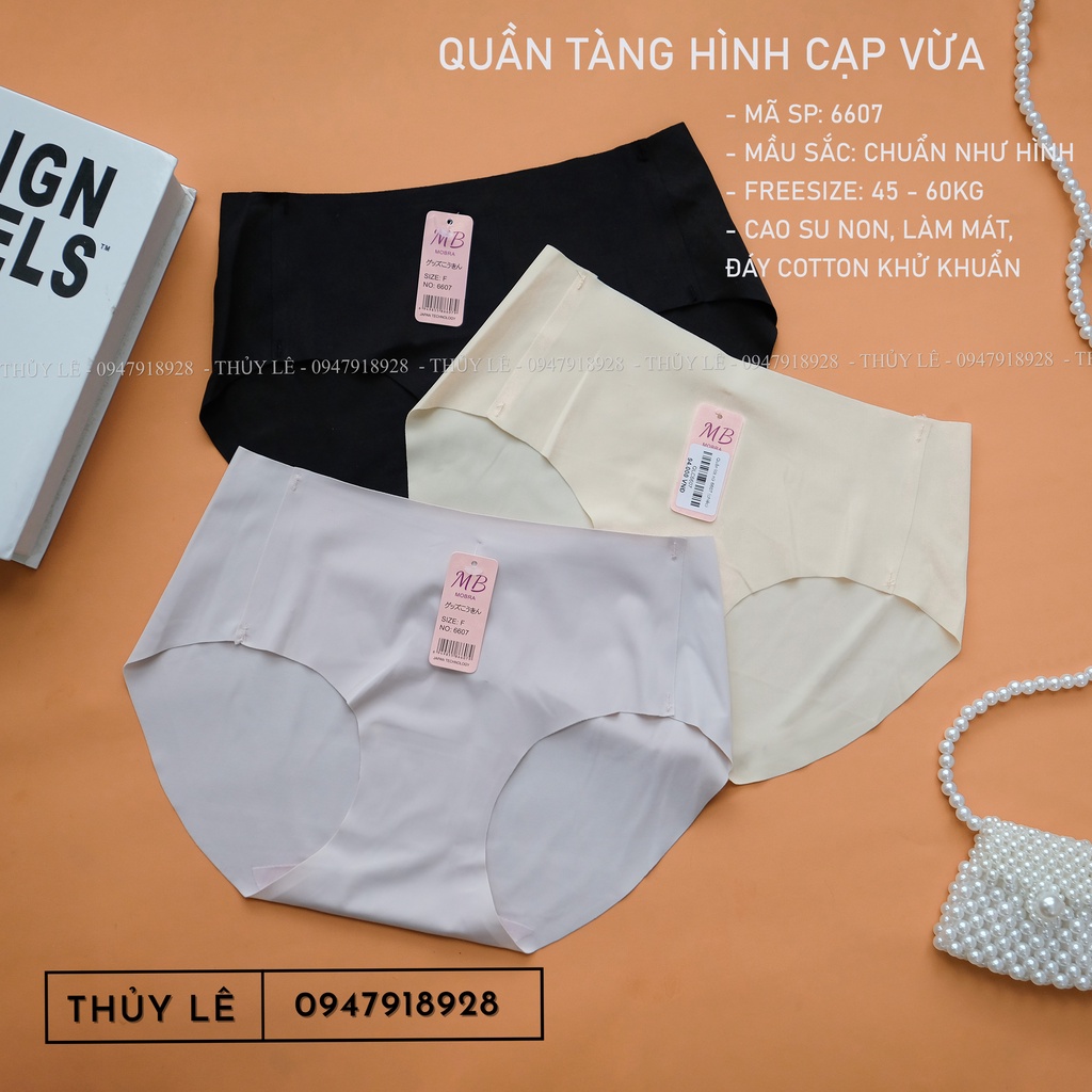 Set 03 quần lót không viền MB 6607 SIÊU MÁT MỊN, dáng cạp trung, siêu nhẹ, ôm trọn vòng mông - Nội y sức khỏe
