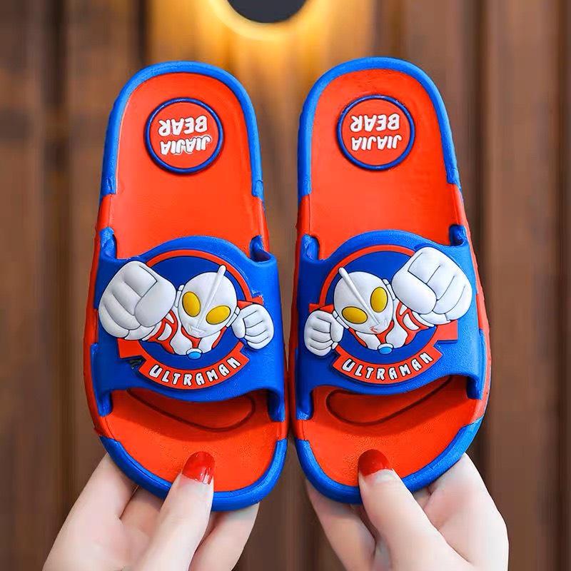 Dép siêu nhân ultra men bé trai đế nhựa dẻo in 3d dễ thương cho bé từ 2-7 tuổi
