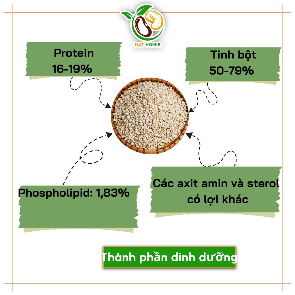 Hạt Ý Dĩ, Hạt Bo Bo Đã Tách Vỏ Dùng Nấu Chè, Nấu Cháo Ăn Dặm 500g