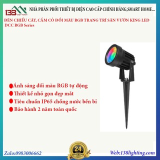 Đèn cắm cỏ, chiếu cây đổi màu RGB trang trí sân vườn kingled