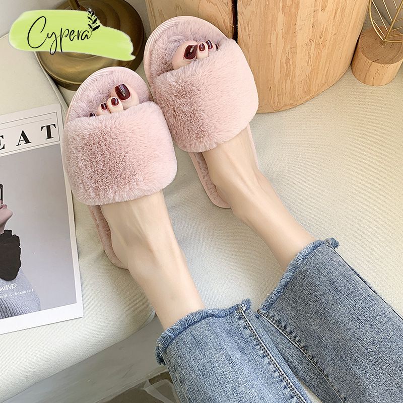 Dép Lông Trơn Hàn Quốc Êm Chân Đế Cao Su Cao Cấp - D129