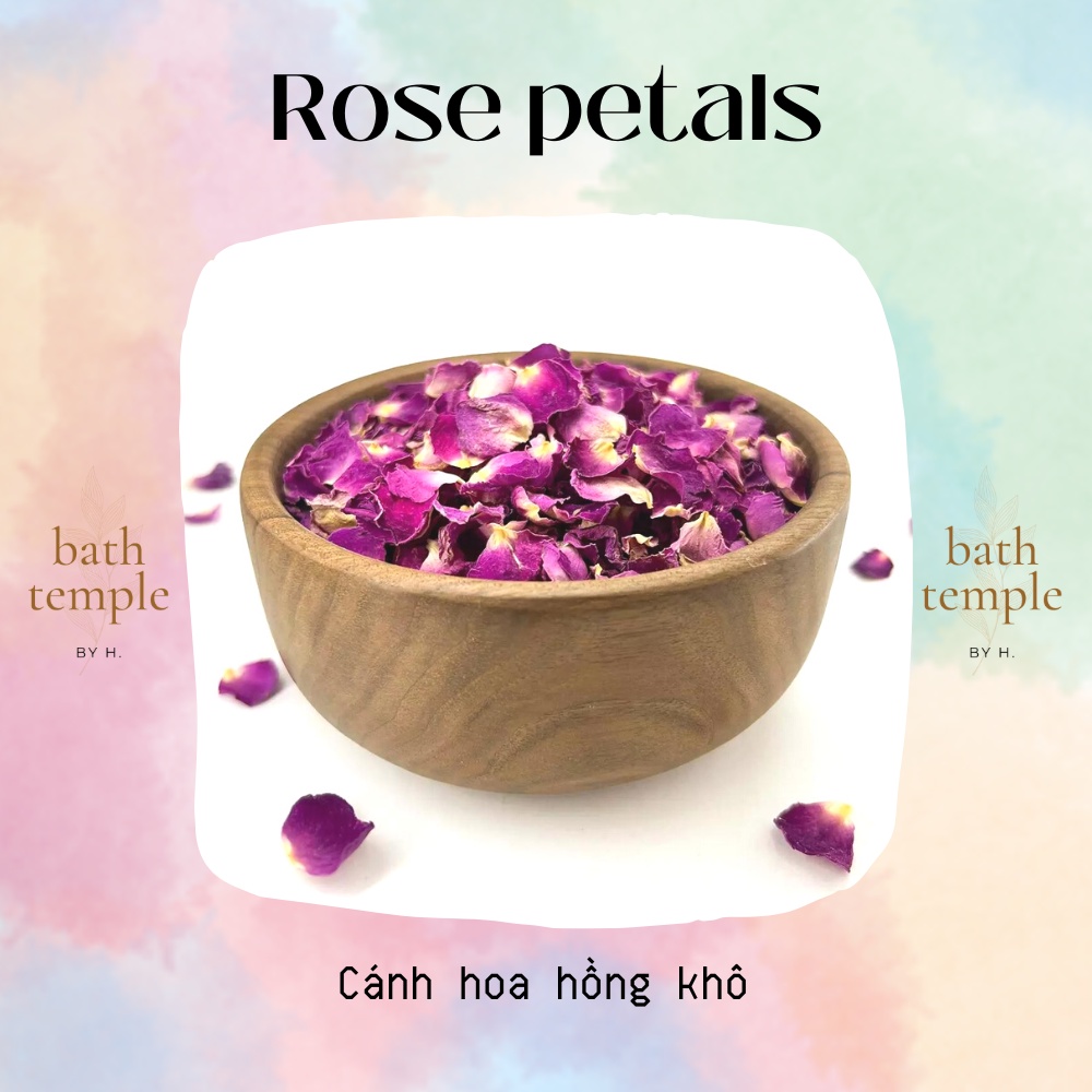 Cánh hoa hồng khô trang trí bồn tắm - Dry rose petals - bath temple