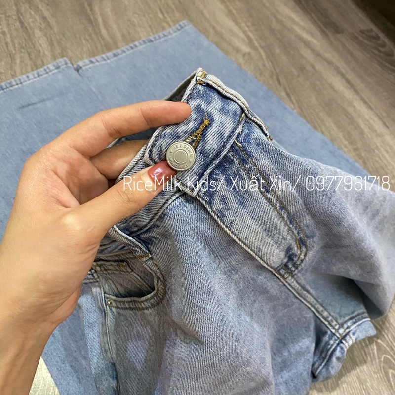 Quần jean nữ ống rộng lưng cao dáng xuông xuất dư xịn(bảng size ảnh 3) | BigBuy360 - bigbuy360.vn