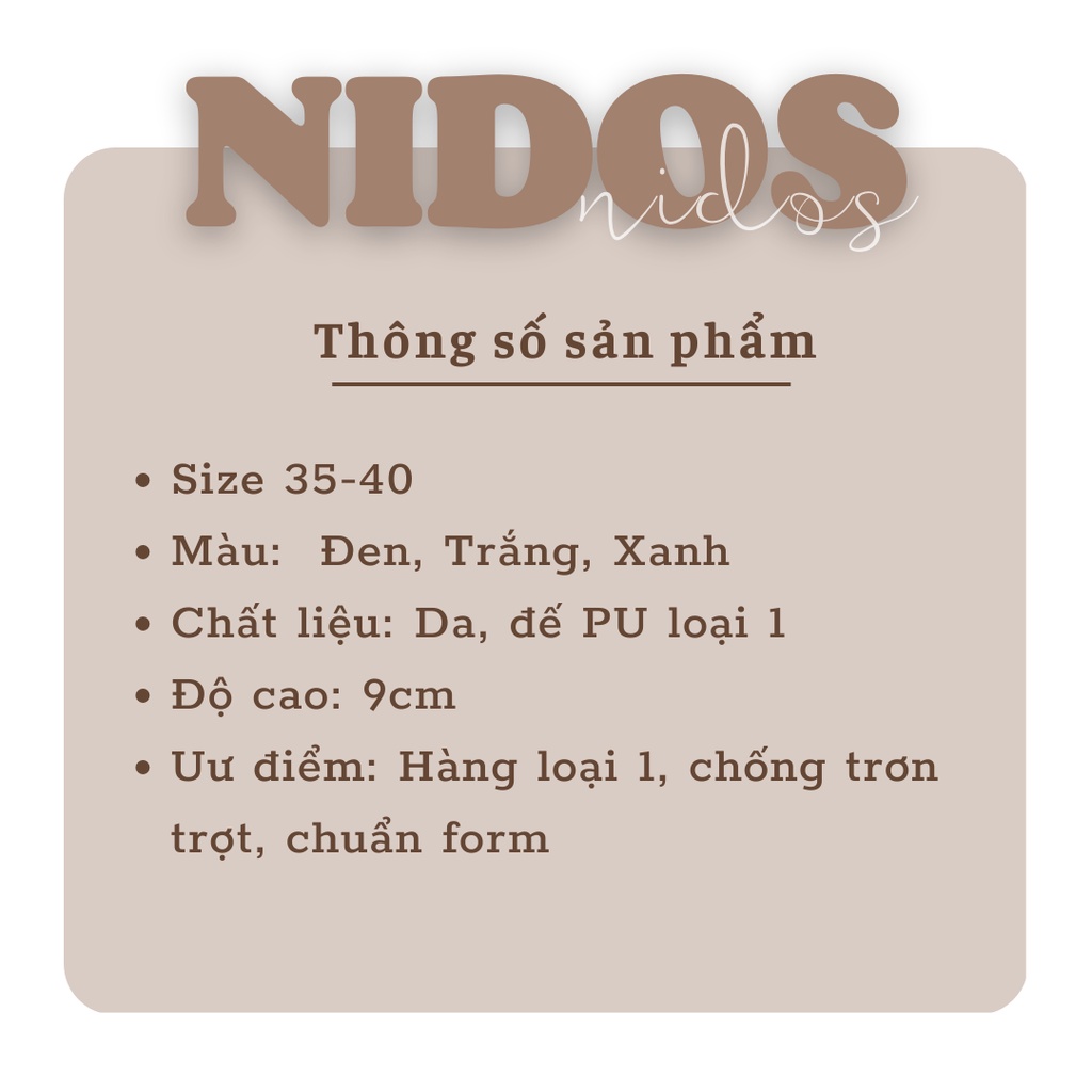 Giày Cao Gót Nữ Đế Vuông Nidos 10cm, Giày Sandal Cao Gót Nữ Siêu Xinh, Siêu Xịn