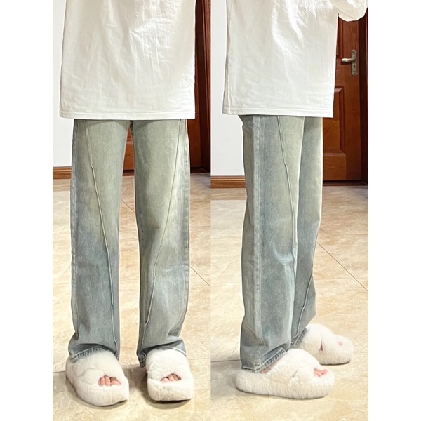 Quần jeans xanh ống rộng siêu đẹp sẵn S