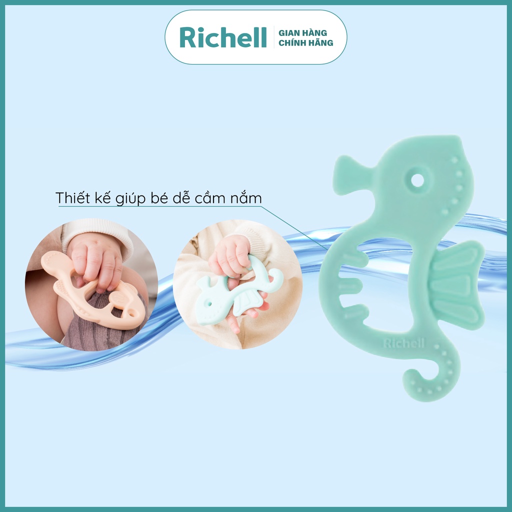 Gặm nướu sinh vật biển silicone nguyên khối Richell Nhật Bản gặm nướu đồ chơi cho bé | Baby