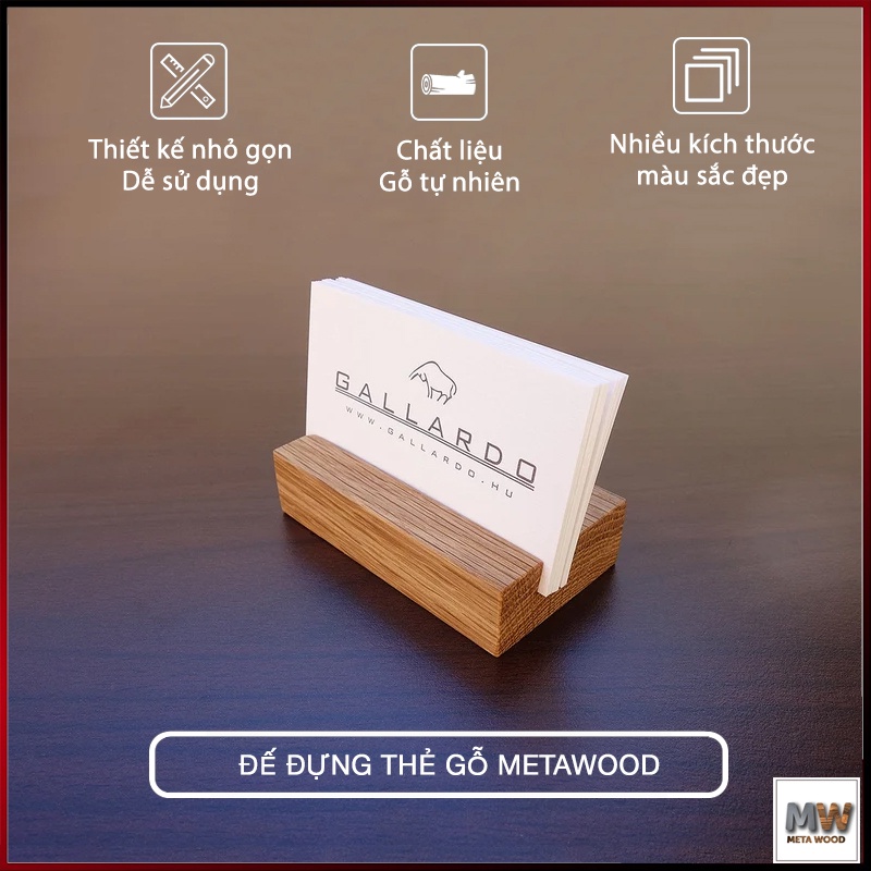 Đế đựng thẻ visit cao cấp bằng gỗ MetaWood, chất liệu gỗ Muồng Đen tự nhiên, gỗ nguyên khối