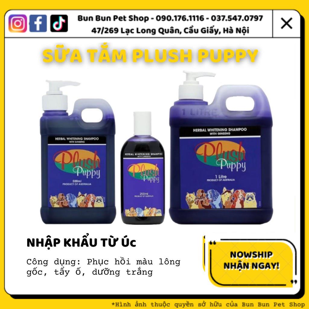 Sữa tắm cho chó Plush Puppy Ginseng hồi phục màu lông gốc, tẩy ố lông (50ml chiết)