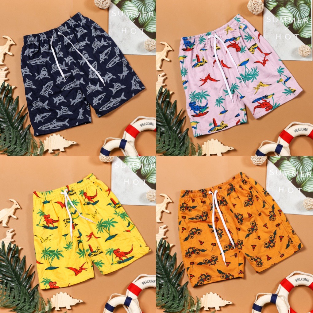 Quần short ngắn cho bé trai  da cá chất liệu 100% cotton thoáng mát mùa hè Nhà Sans | Q19