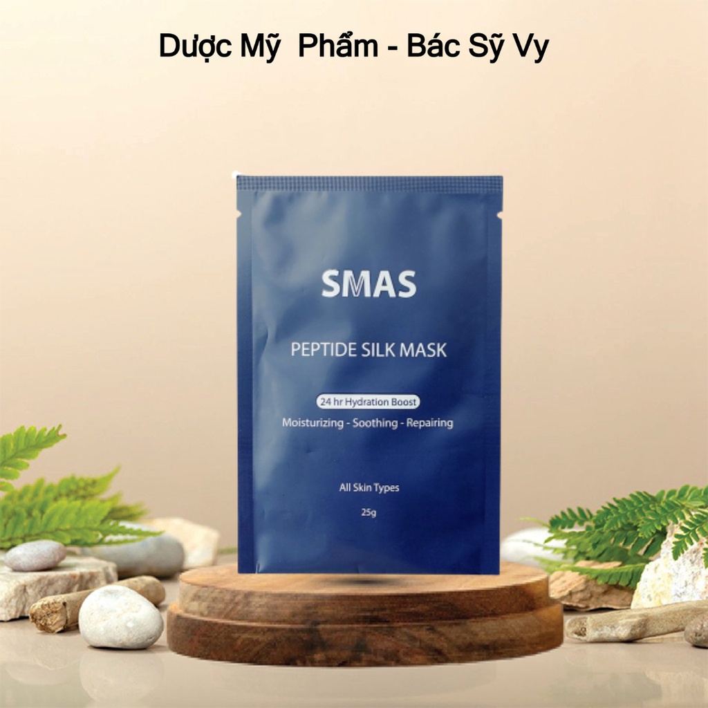 Mặt Nạ Smas Peptide Silk Mask hỗ trợ cấp ẩm dịu da sau treatment ( tem công ty từng mask)