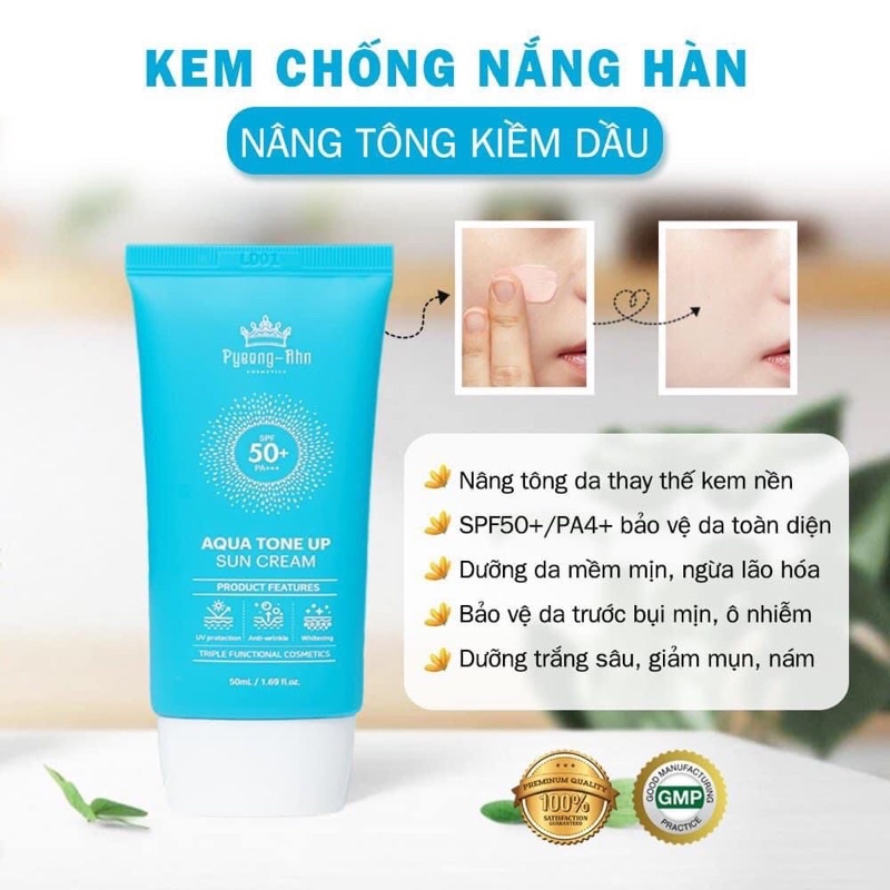 Kem chống nắng Pyeong Ahn  Hàn Quốc 50ml nâng tone hồng mịn (date 2027)