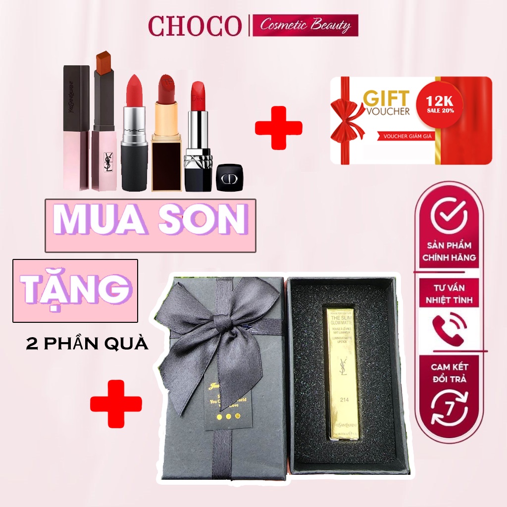 TẶNG COMBO QUÀ TẶNG SON, TÚI HỘP QUÀ TẶNG CAO CẤP CHOCO, KÈM VOUCHER GIẢM 12K