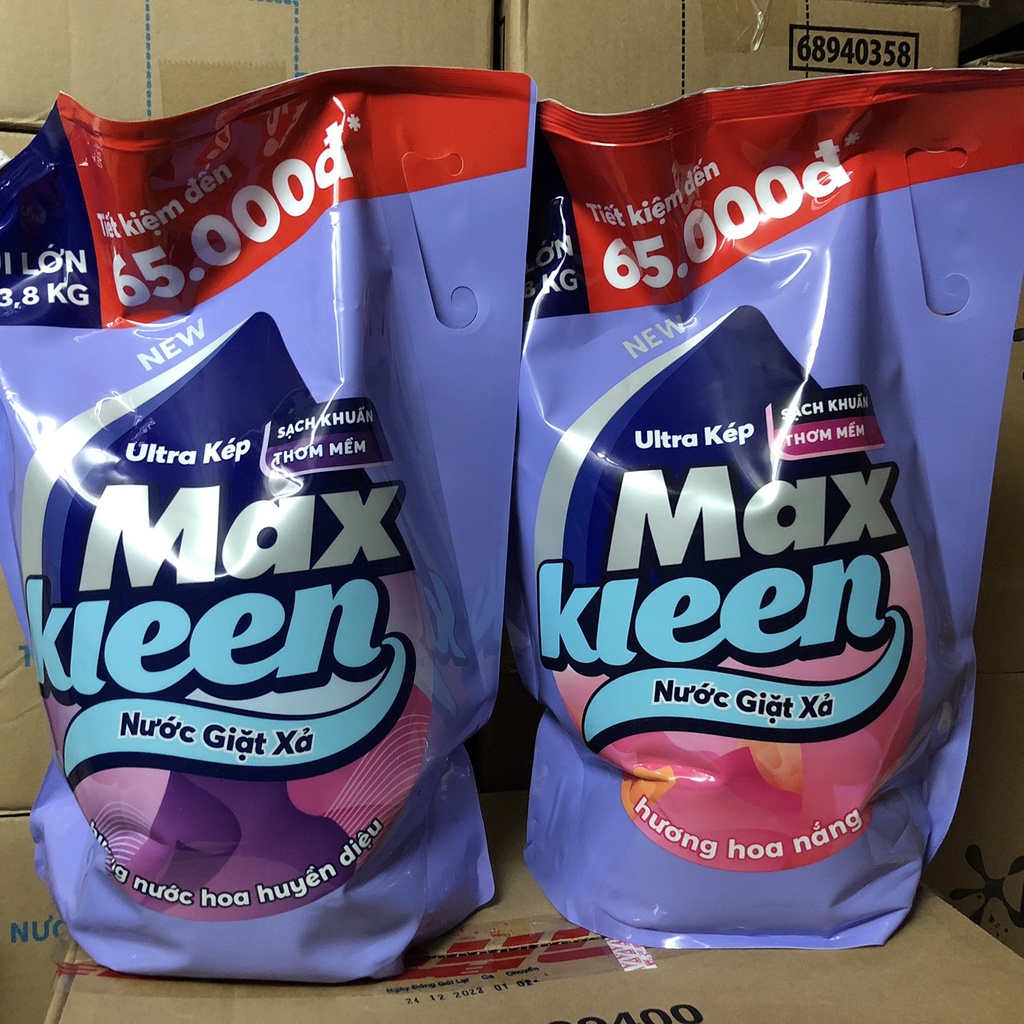 Túi Nước Giặt Xả MAXKLEEN Hương Huyền Diệu Hoa Nắng 3,8KG