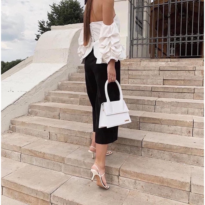 Túi Xách Jac. Que. Mus 1 Quai Size 20cm Màu Trắng