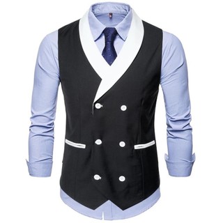 Áo gile nam cổ vest phong cách Châu Âu thiết kế tỉ mỉ sang trọng lịch lãm cho phái mạnh H66