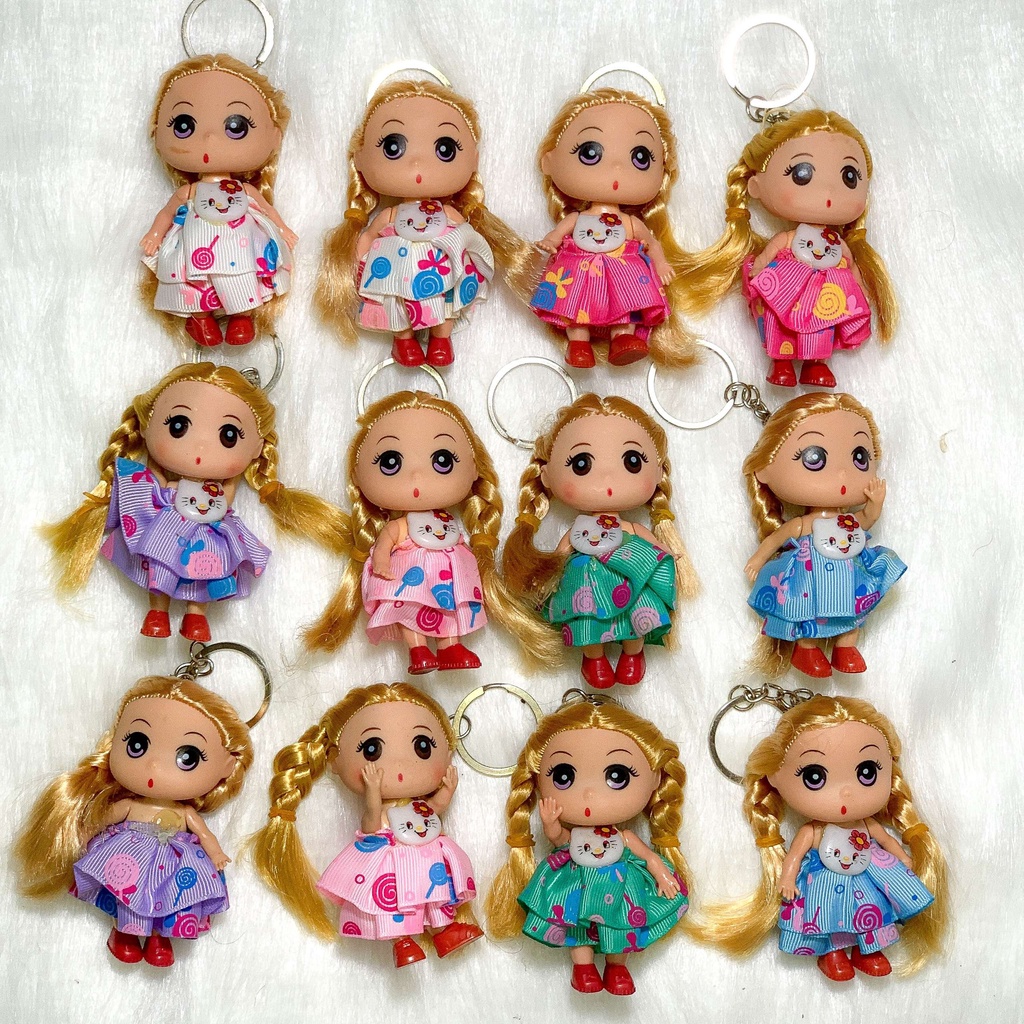 Móc Khóa Búp Bê Chibi Cao 10 cm Treo Túi Xách, Balo, Chìa Khoá Siêu Xinh