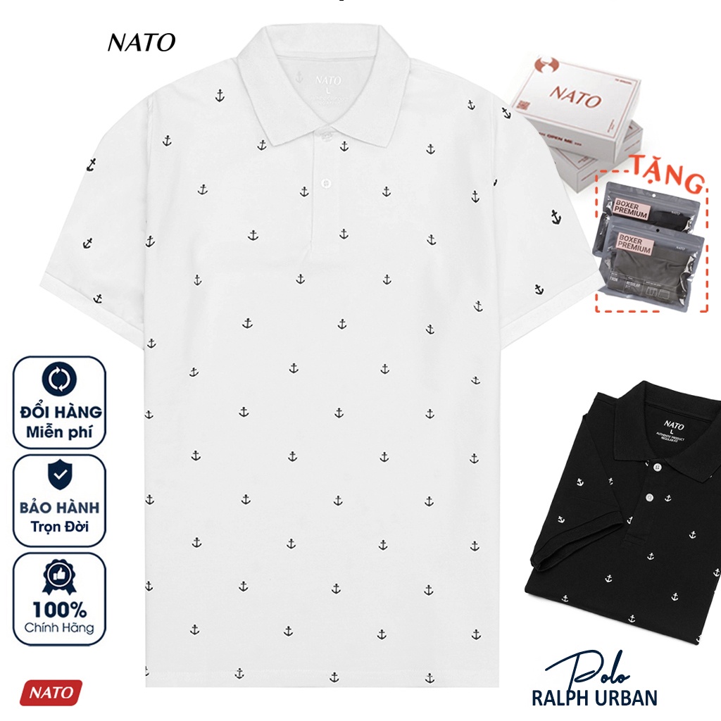 Áo Thun Polo Nam MỎ NEO Vải Cotton Cá Sấu Cao Cấp Basic Đẹp Tay Ngắn Có Cổ Màu Trắng Đen Đỏ Xanh Navy Trơn Họa Tiết NATO