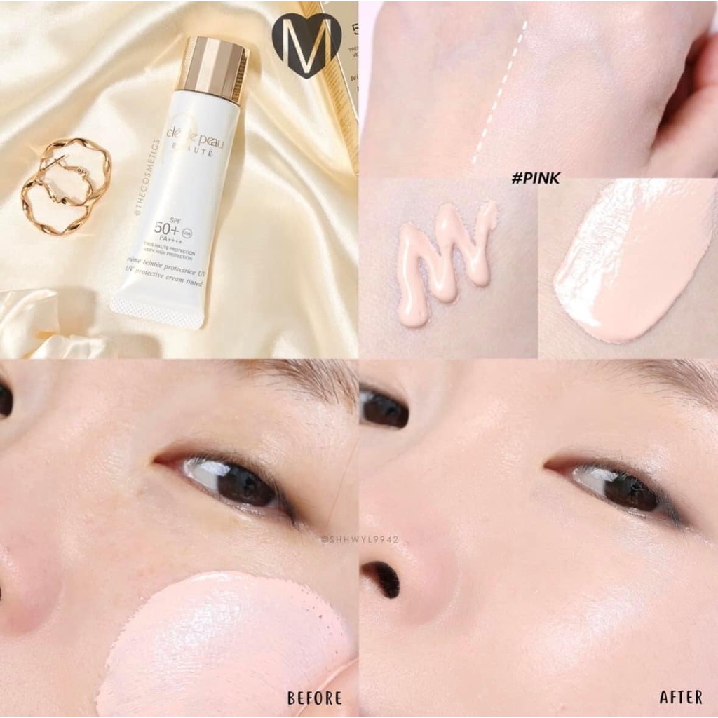 Kem chống nắng Cle De Peau 30ml - Rose Pink