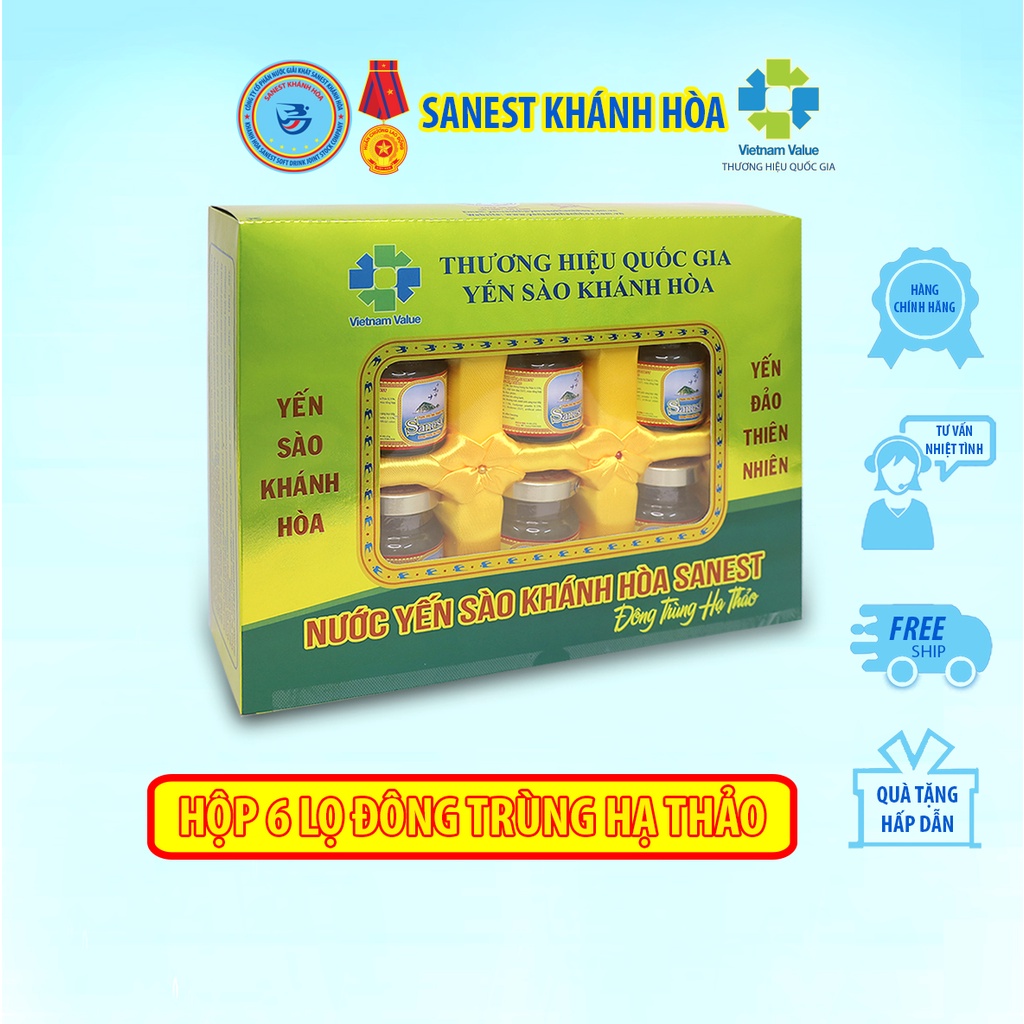 Nước Yến sào Khánh Hòa Sanest Đông Trùng Hạ Thảo - Lọ 70ml