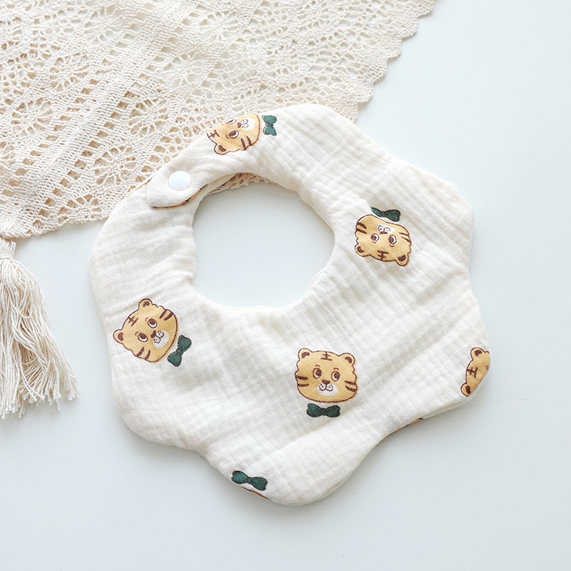 Yếm xô muslin xuất Hàn 6 lớp cho bé - Yếm xoay 360