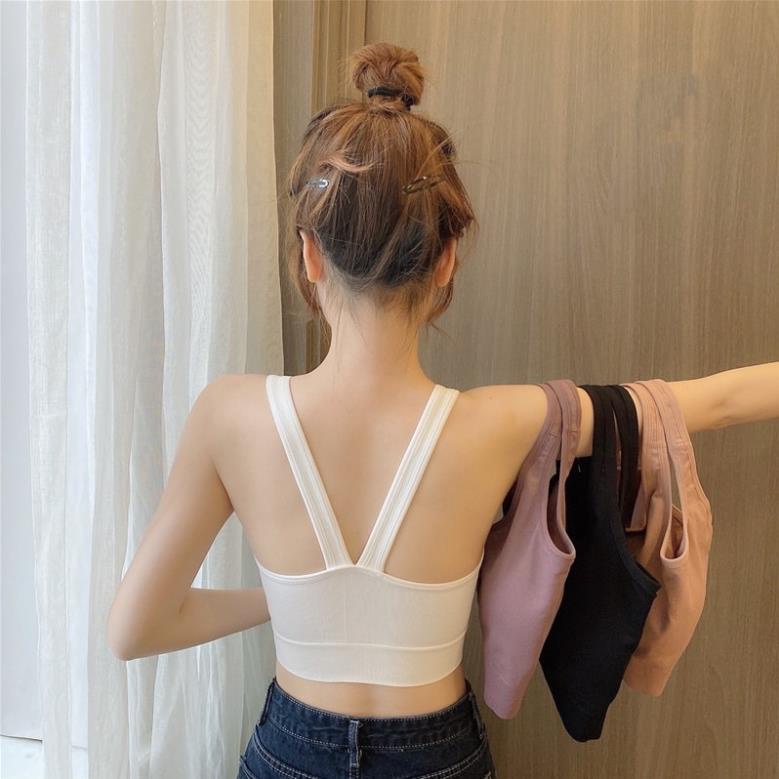 ❤️ Áo Bra Thun Mềm Dáng Lửng , Lưng V Sẵn Đệm Ngực Siêu Hot Softie 8884 ❤️