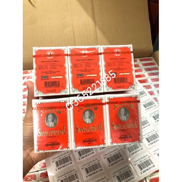 (Chỉ bán loại 1-thơm, nóng) Lốc 12c dầu thái đỏ/trắng nhỏ 3ml