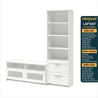 KALUA, COMBO Kệ tivi 2 hộc kéo kết hợp kệ tủ cao STO_052, 180x41x190cm, kệ gỗ tủ gỗ Scandi Home