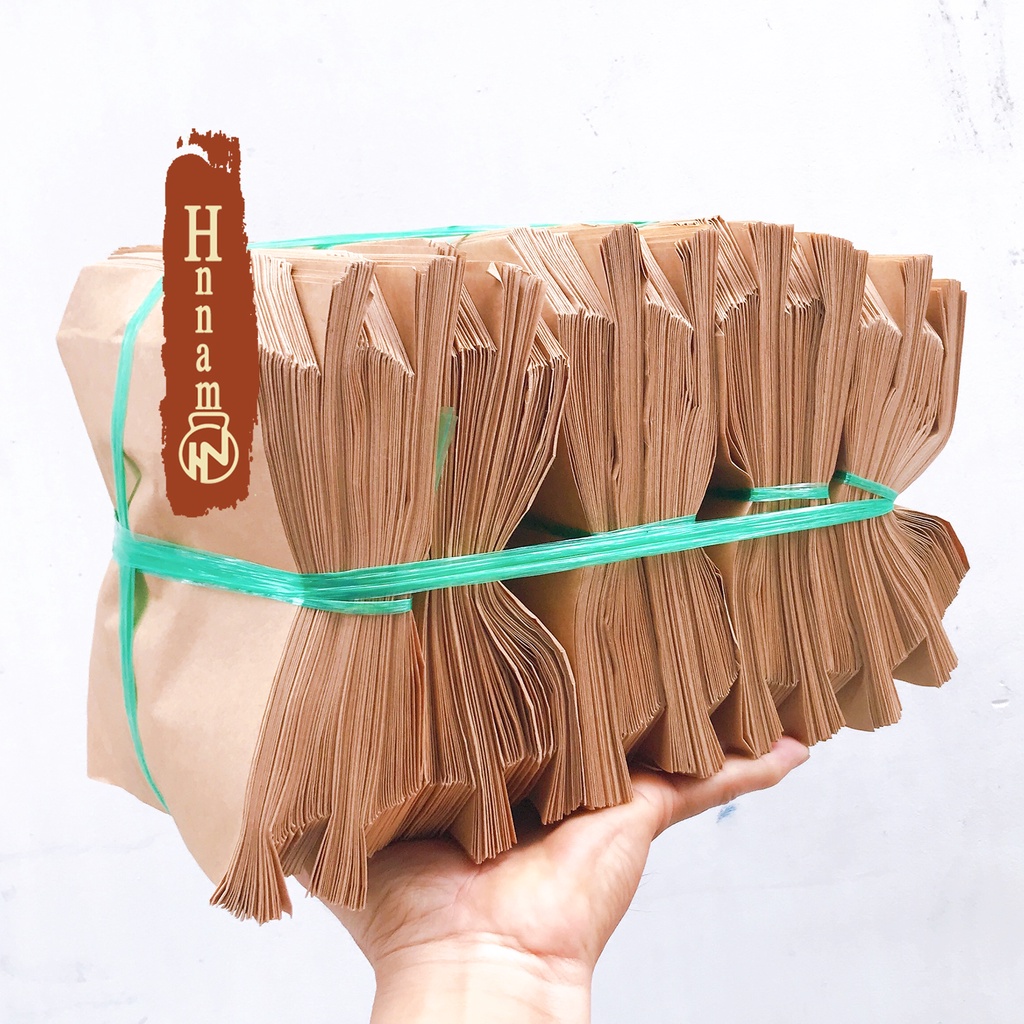 Túi giấy xi măng thấm dầu 130 x 180 x 45mm - Giải pháp đóng gói chuyên nghiệp cho khoai tây chiên và bánh chuối - Bộ 100