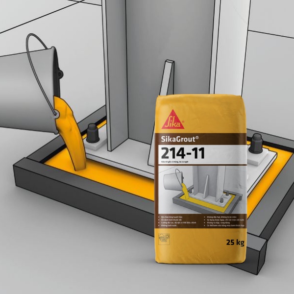 Sikagrout 214-11-25Kg Vữa Rót Gốc Xi Măng Không Co Ngót