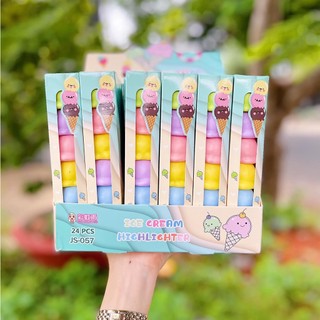 Set bút dạ quang 6in1, bút highlighter cute