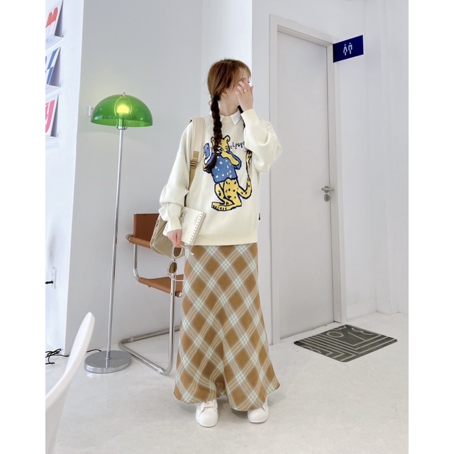 Ruly.studio - Chân váy caro form dài 2 lớp