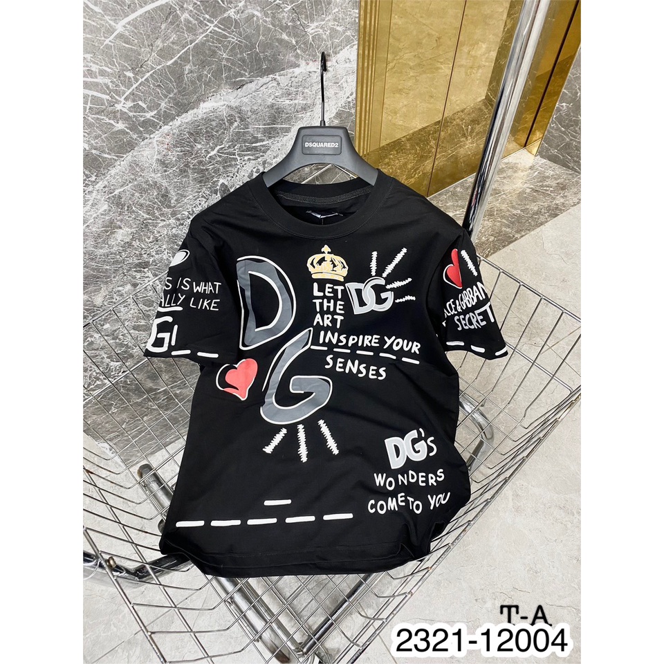 Áo Thun Cotton Nam Nữ DG Trái Tim Vải Mát Mịn Trẻ Trung HOT HIT