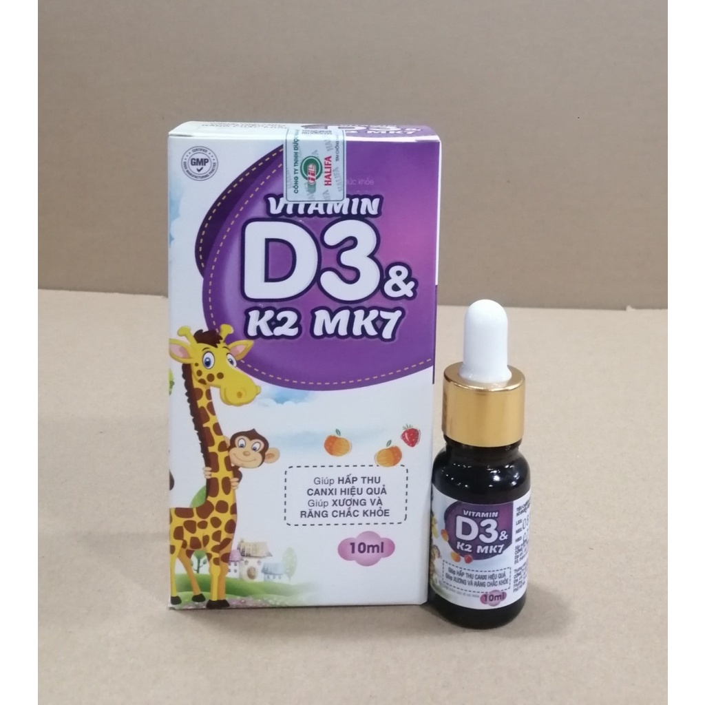 Vitamin D3 &amp; K2 MK7 nhỏ giọt, bổ xung vitamin D