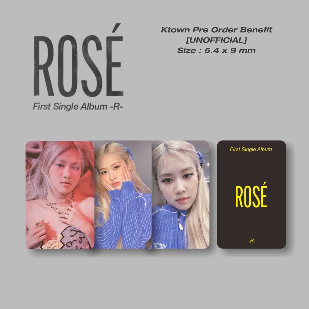 Set 3 card Blackpink Rosé -R- Ktwon POB