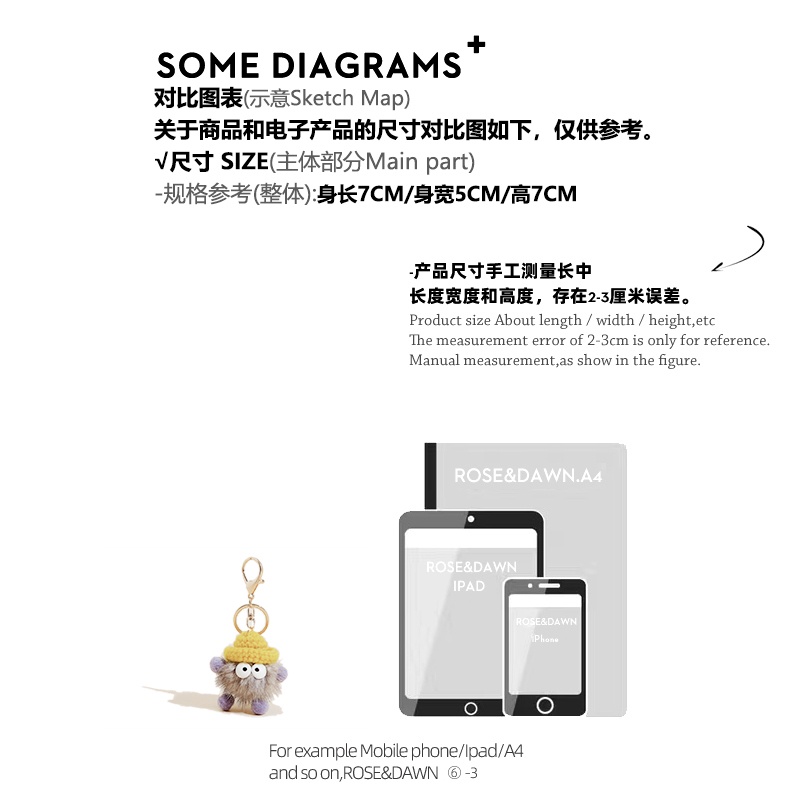 Búp Bê Vải Lông Chồn Nhỏ Nhắn Treo Túi Xách / Balo Đi Học / Xe Hơi