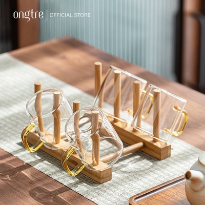 Giá Để Đĩa ONGTRE Bằng Tre/Gỗ, Kệ Để Đĩa Tháo Rời, Giá Úp Đĩa, Kệ Đựng Bát Đĩa Nhà Bếp Cao Cấp, Kệ Trưng Bày, Showroom