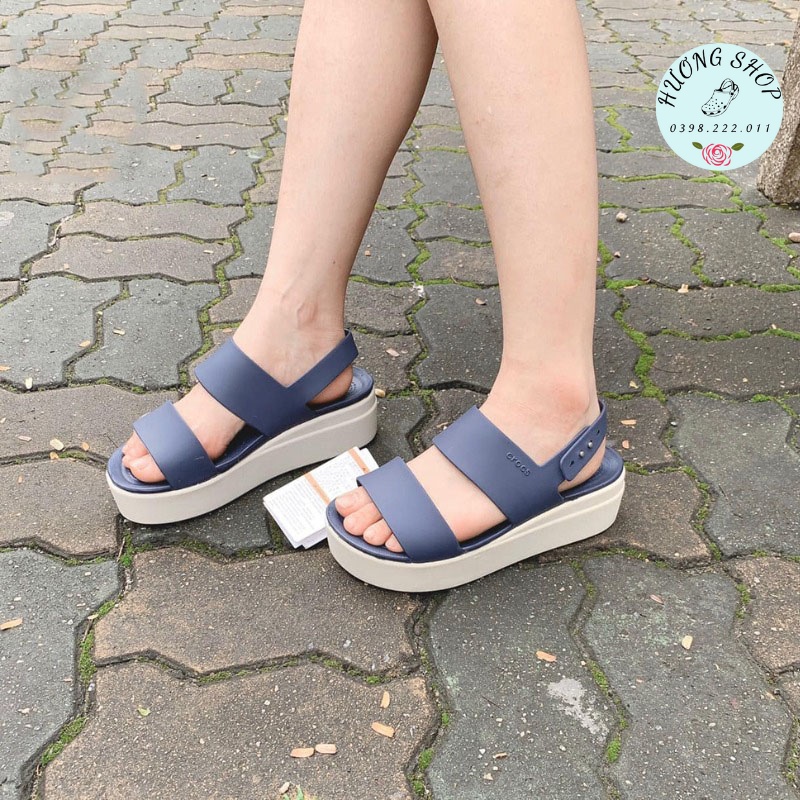 [Hàng chuẩn] Sandal Cross Brookly.n, cao gót 5p màu navy cao cấp