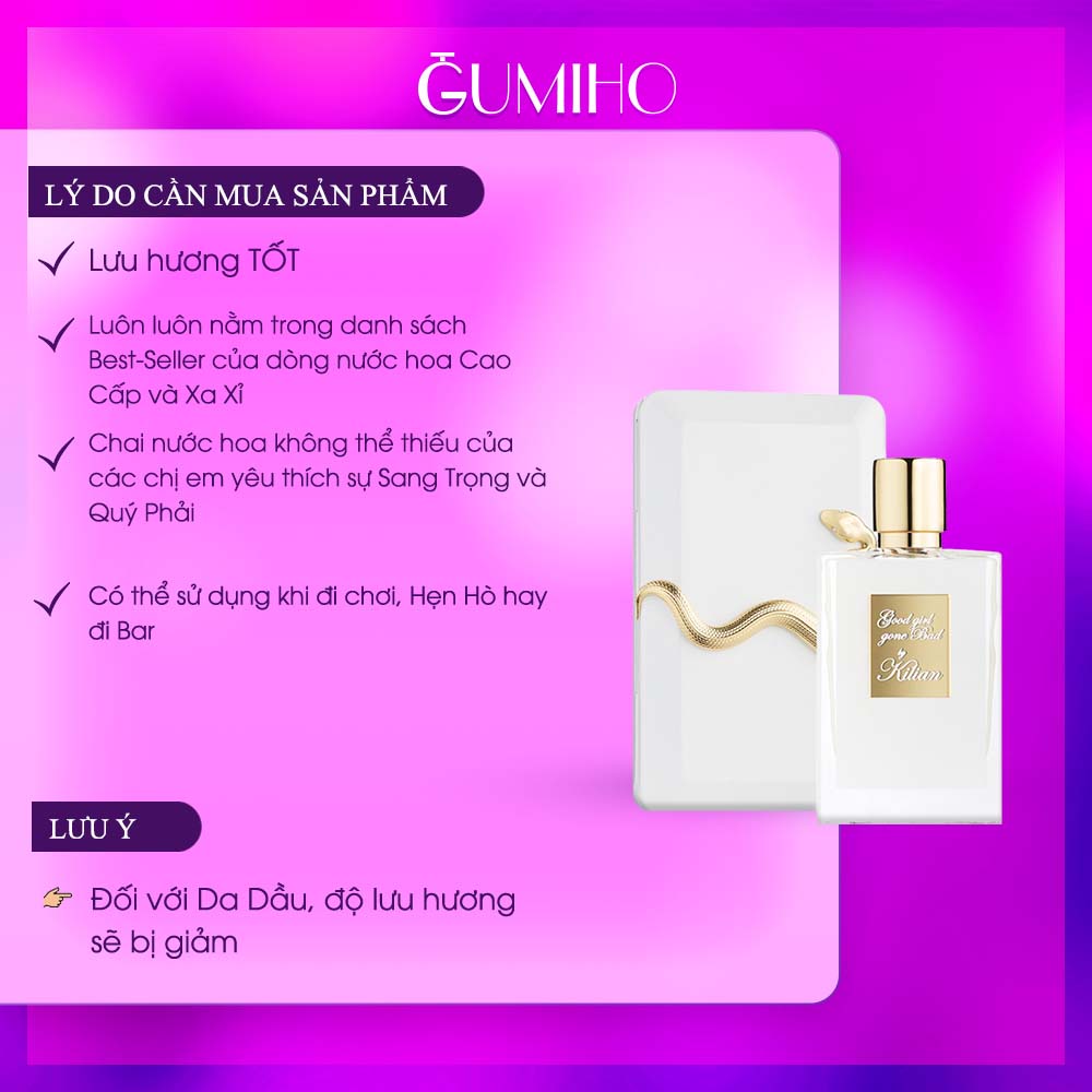 Nước Hoa Nữ Rắn Trắng Kilian Good Girl Gone Bad - Cô tiểu thưin trẻ trung, xinh xắn, sang trọng - Gumiho Perfume