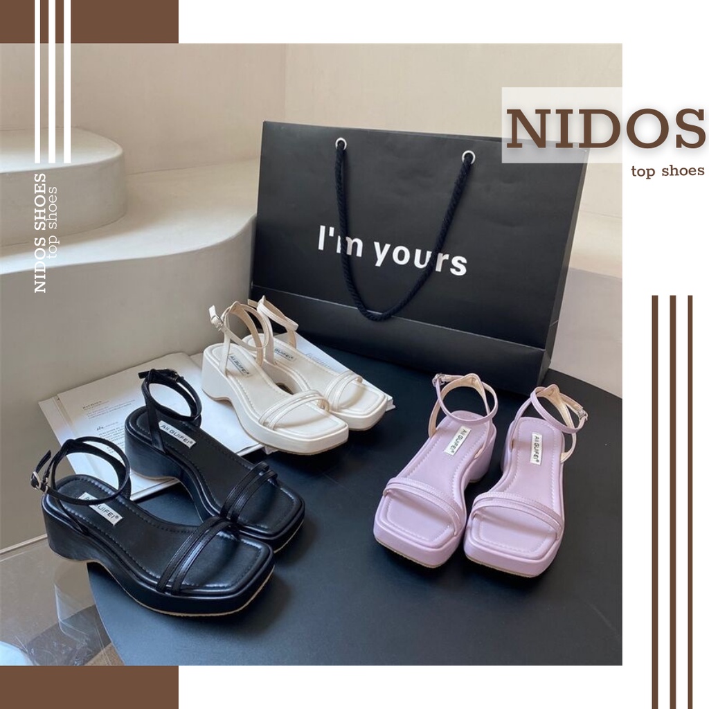 Xăng Đan Đế Dày Mũi Vuông Cao 5cm Thời Trang Dành Cho Nữ - Giày Sandal Nữ Siêu Xinh 2023